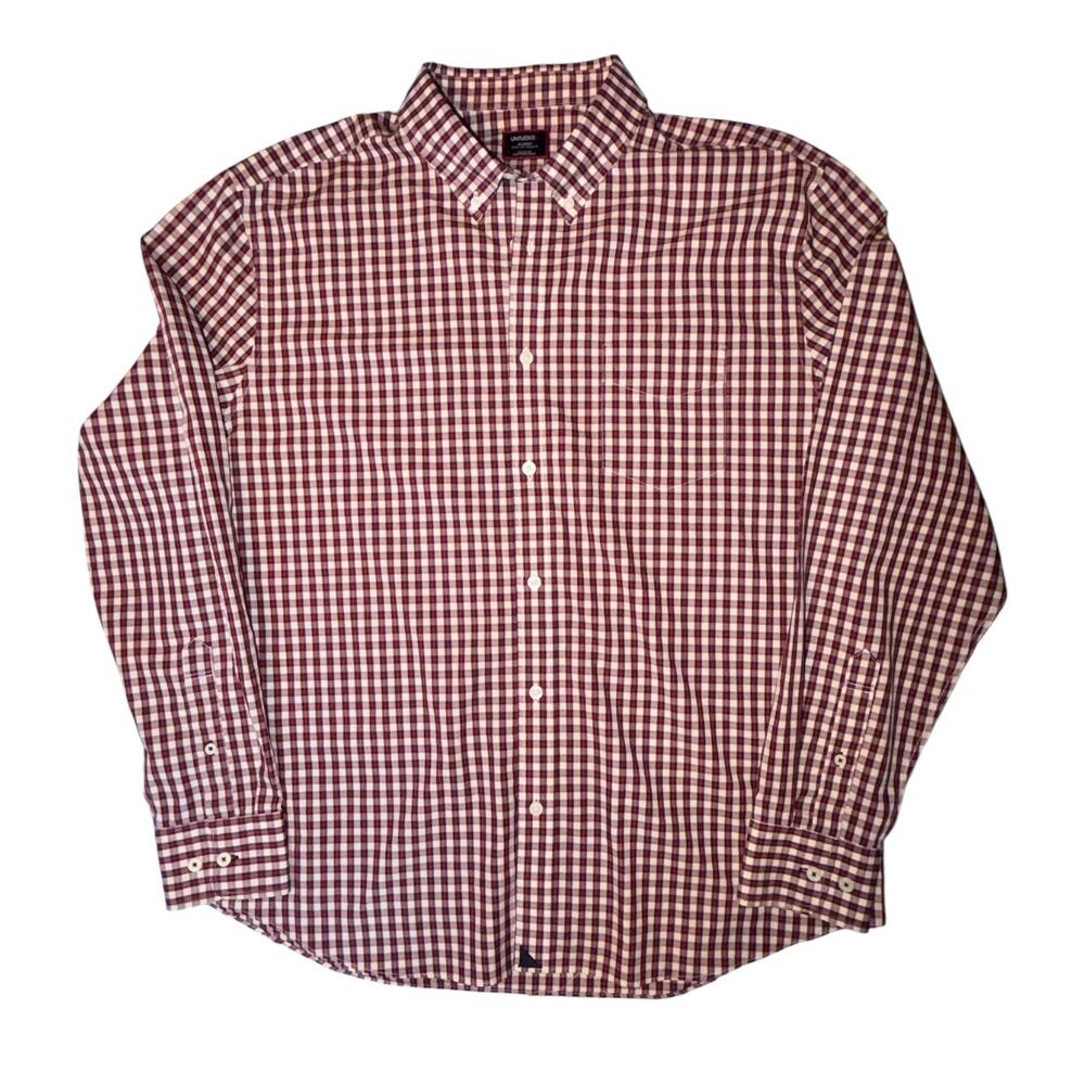 UNTUCKit Mens XL Red and Blue Wrinkle Free Button Down Shirt NWT